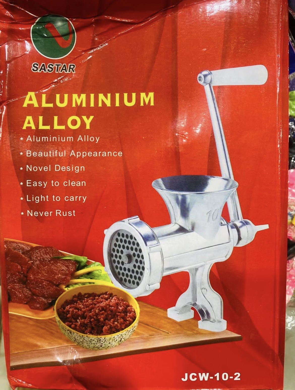 Hachoir à Viande Manuel en Aluminium Robuste - Taille 10 - Idéal Cuisine Maison