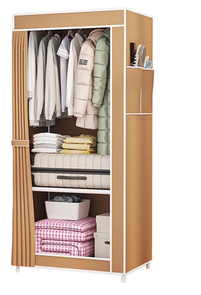 Armoire en Tissu Compacte et Facile à Assembler - Rangement Anti-Poussière Multi-Couches