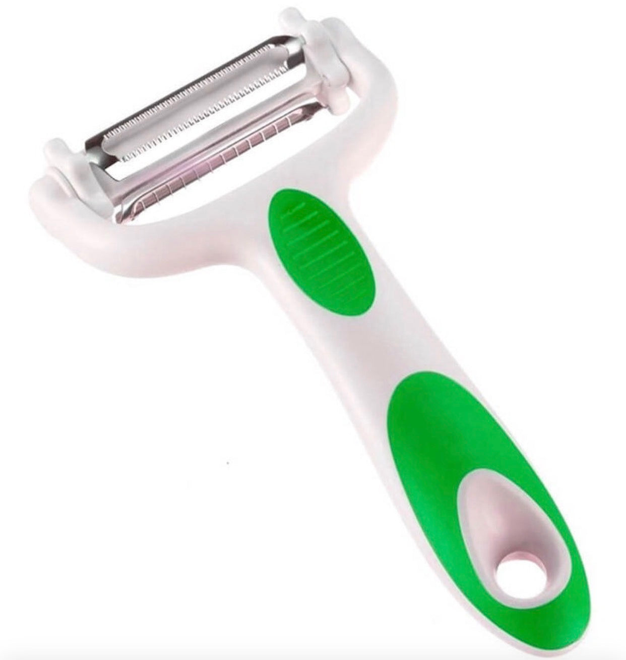 Éplucheur Pivotant 3-en-1 – Multifonction avec Lames Rotatives en Acier Inoxydable