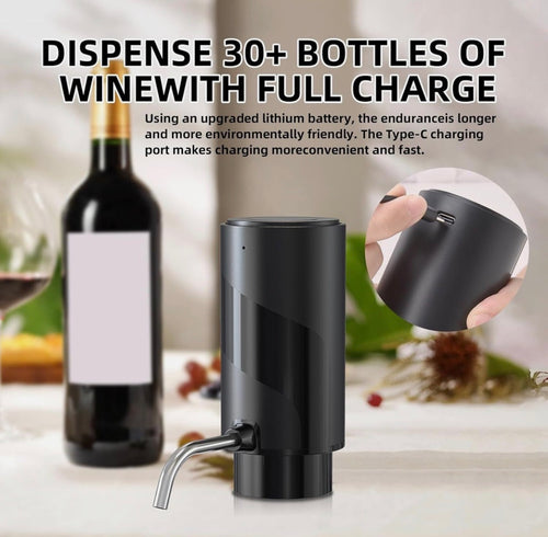 Aérateur et Distributeur de Vin Électrique Rechargeable - Améliorez Votre Dégustation Instantanément