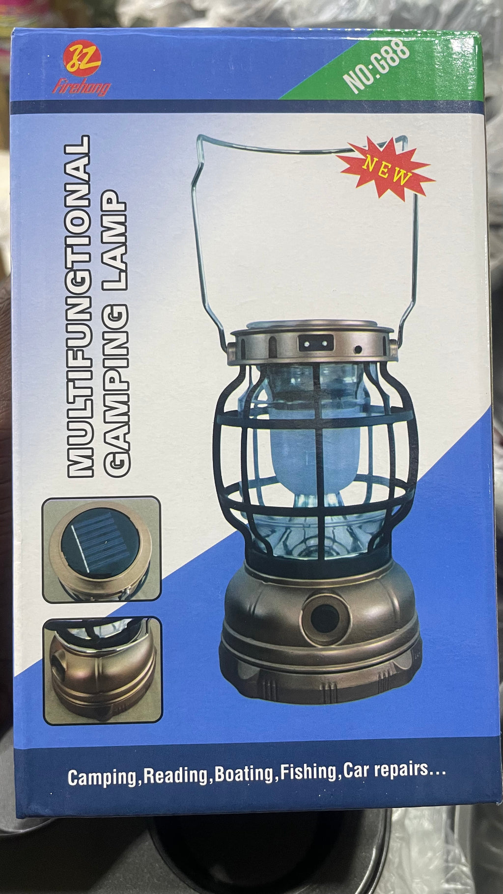 Lampe de Camping Solaire Rechargeable – Éclairage LED avec Panneau Solaire Intégré