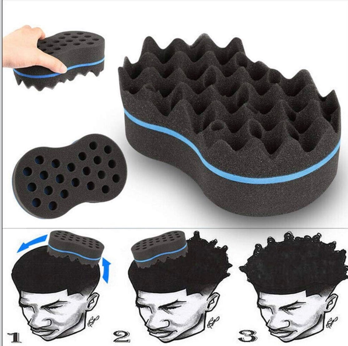 Éponge à Twists Professionnelle pour Cheveux Naturels