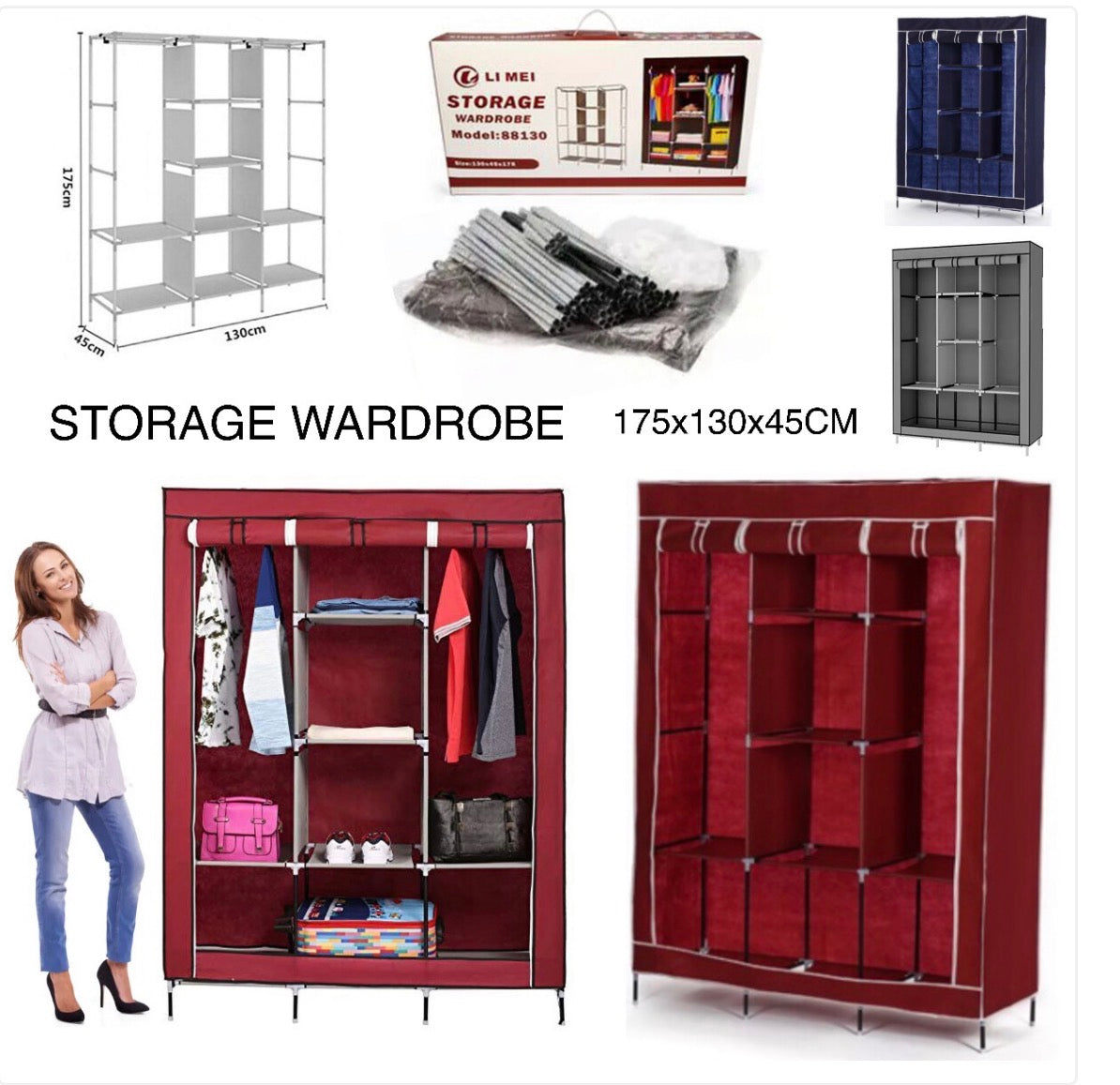 Armoire de Rangement Portable Nao Ge - Tissu Durable & Structure Acier