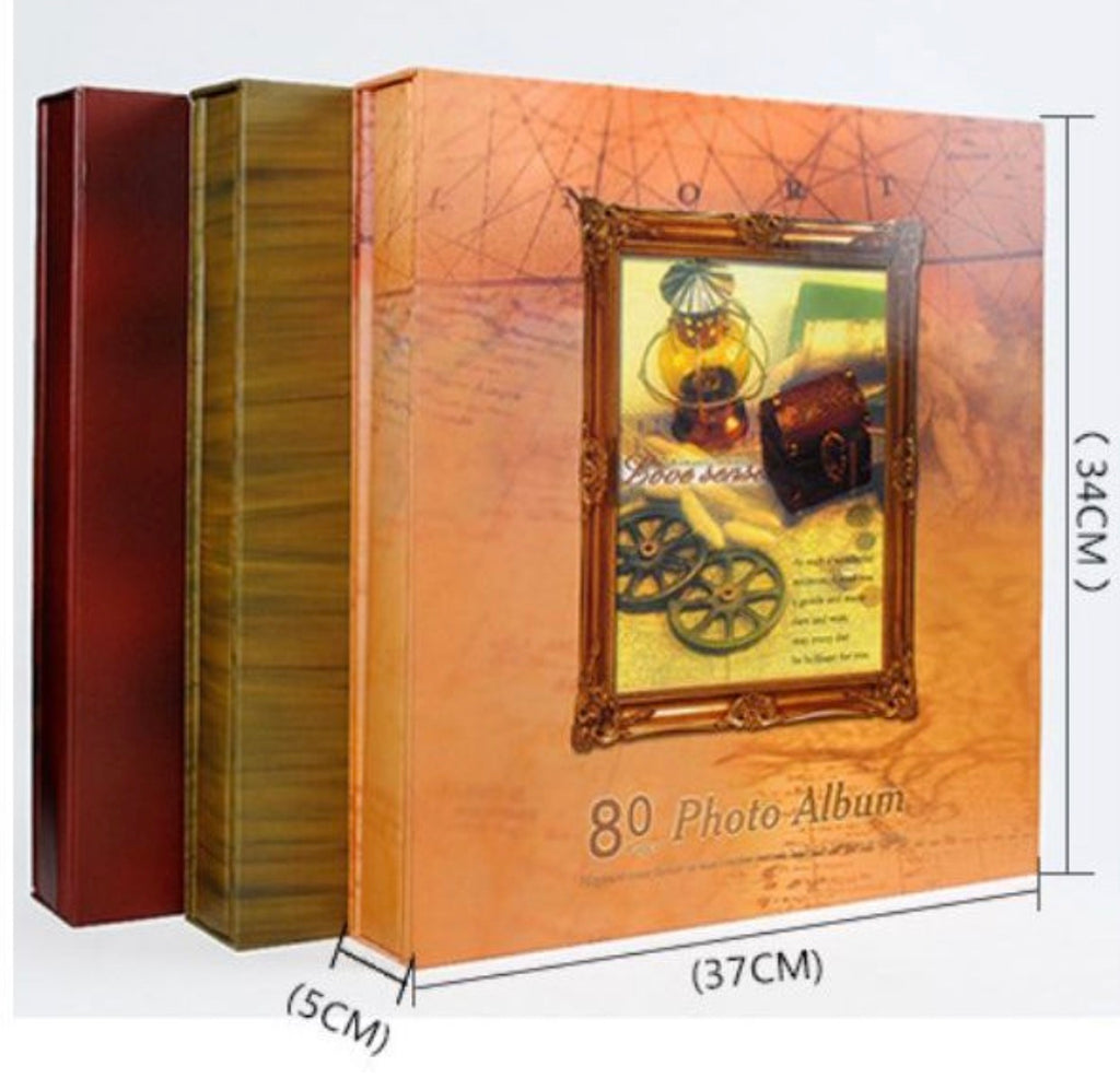 Album Photo de Luxe "Voyage & Mémoire" - 80 Pages - Reliure Spirale et Couverture Rigide Effet Bois