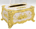 Boîte à Mouchoirs de Luxe Style Royal – Finition Or et Motifs Floraux
