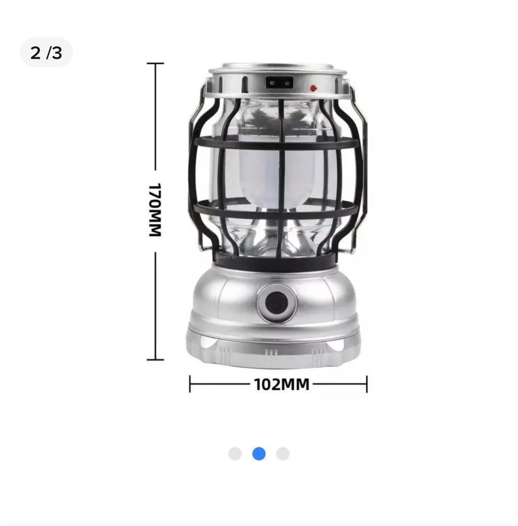 Lampe de Camping Solaire Rechargeable – Éclairage LED avec Panneau Solaire Intégré