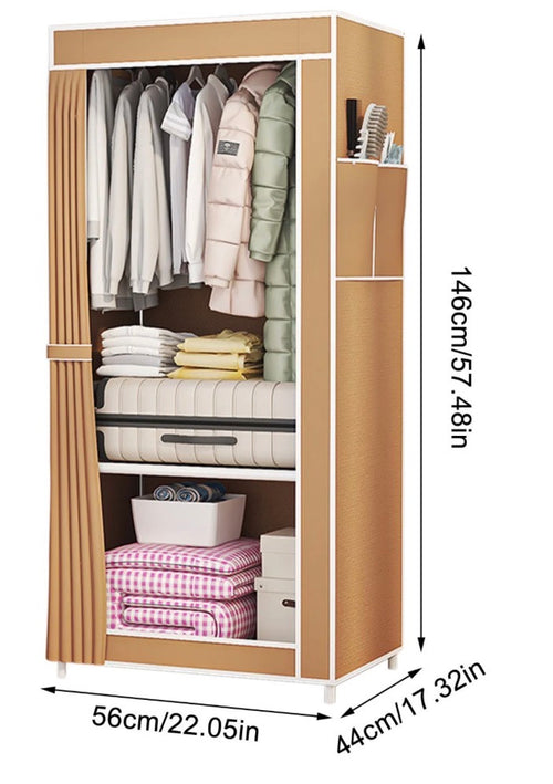 Armoire en Tissu Compacte et Facile à Assembler - Rangement Anti-Poussière Multi-Couches