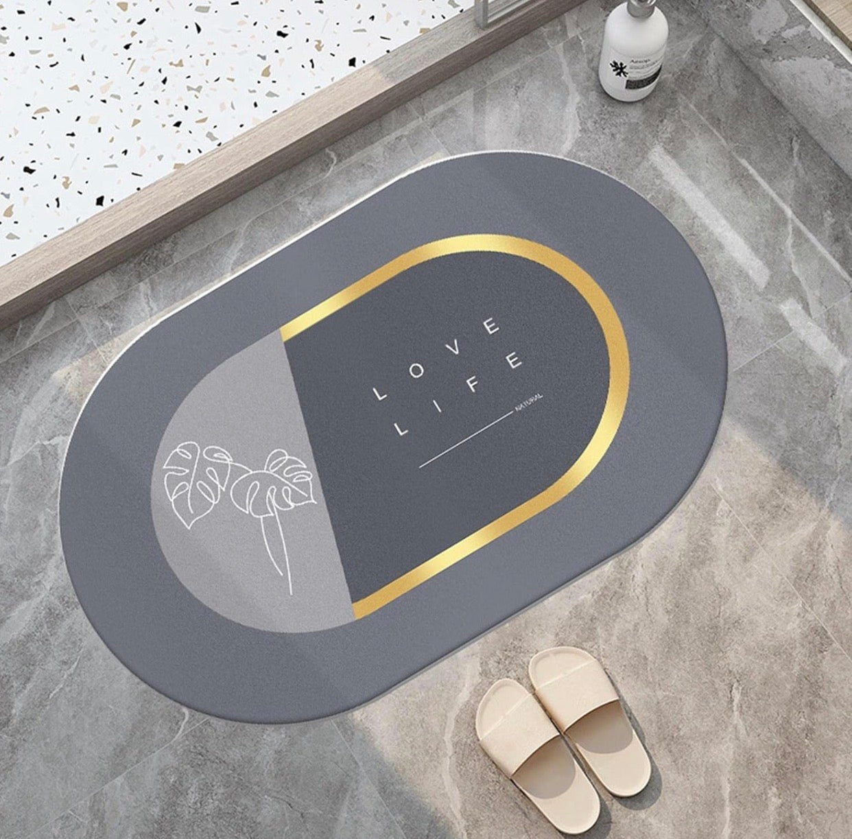 Tapis de Bain Super Absorbant en Terre de Diatomée – Séchage Rapide & Antidérapant