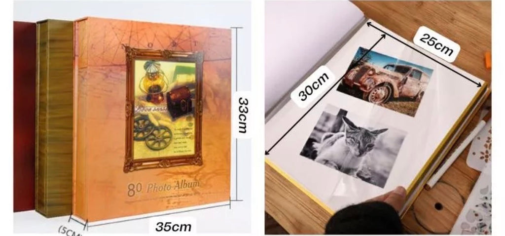 Album Photo de Luxe "Voyage & Mémoire" - 80 Pages - Reliure Spirale et Couverture Rigide Effet Bois