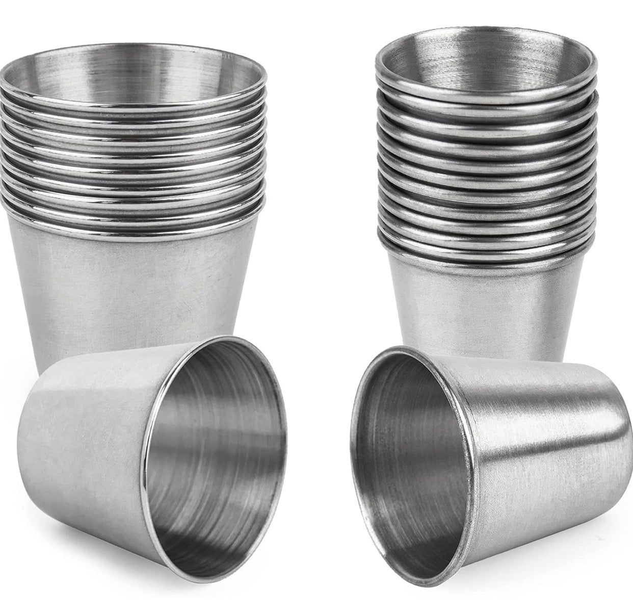 Lot de 12 Verres à Shot en Acier Inoxydable – Incassables et Empilables